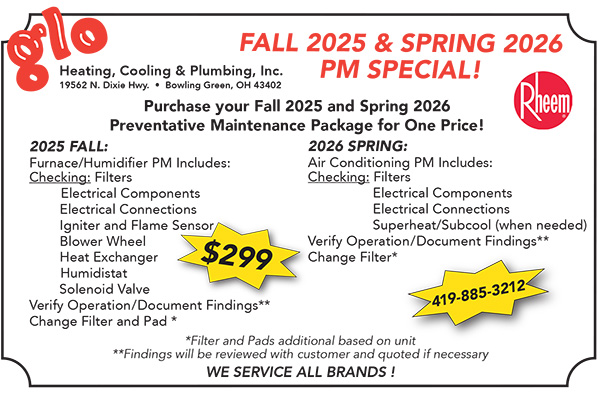 GLO HVAC Maintenance Package Toledo Ohio Area Heating and Cooling Deals